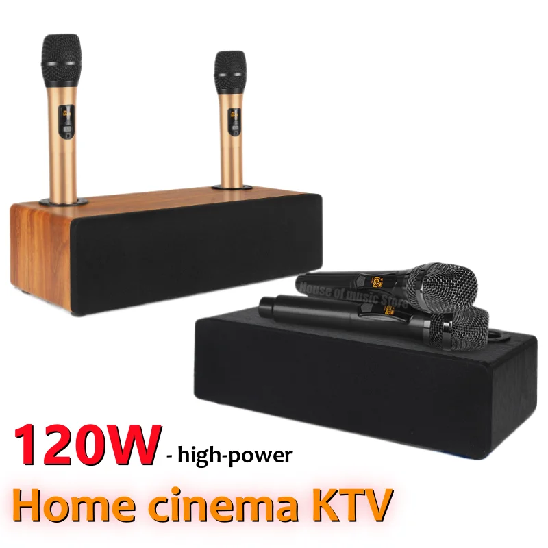 TV-3.2 DJ Party Bluetooth Speaker PA Audio System Home Theater Karaoke With Double Wireless Microphone 120W High-power Subwoofer