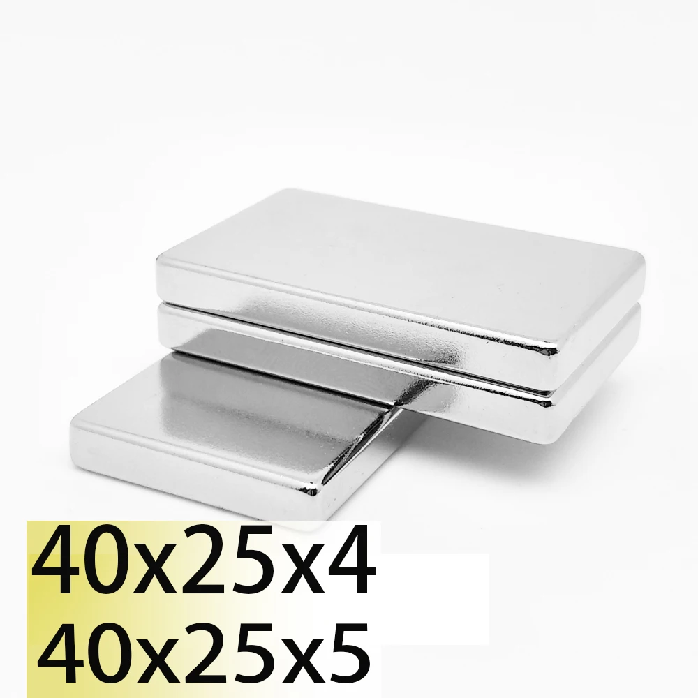 n35 40x25x5 40x25x4 N35 NdFeB Block Neodymium 40x25 Magnet Super Strong Permanent Magnetic Search Magnets Bar Fridge metal