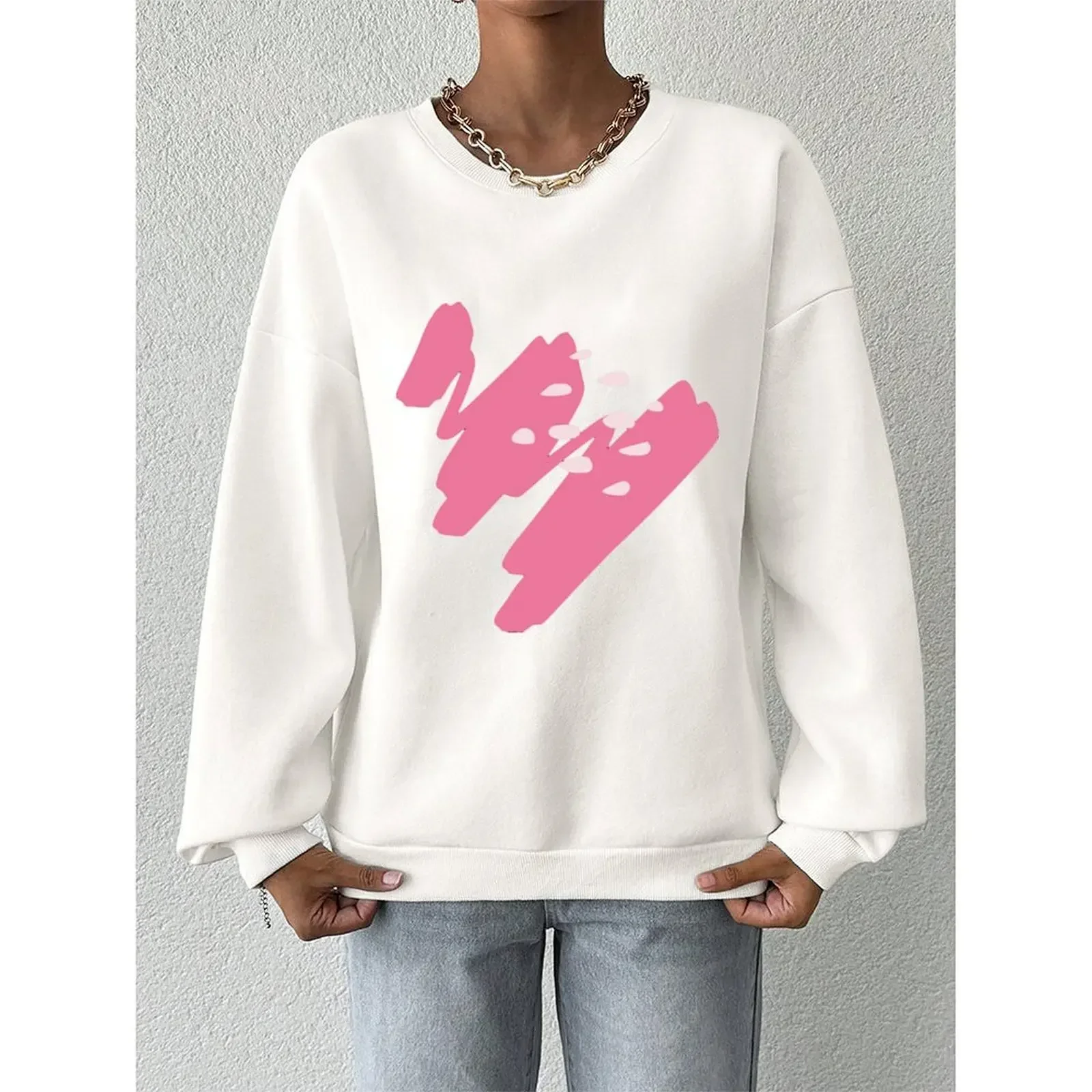 

Womens Sweater Velvet Winter Casual Sweatshirts O-Neck Loose Casual Sports Pullovers Woman Long Sleeve Winter Sweater