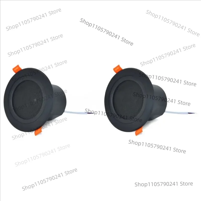 2Pcs 3 Inch Ceiling Speaker 10W Moisture-Proof Full Range Home Audio System With Cover Black