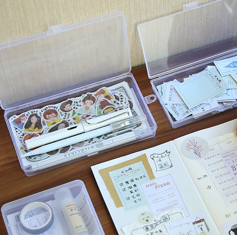 Lightweight Desktop Organizer Compact Transparent Multi-Compartment Storage Container Secure Tool Case for Craft