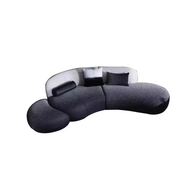 

Postmodern, black and white gradual change fabric sofa, curved high-end villa beauty salon club sofa