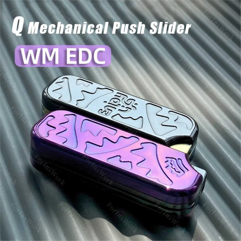 

Q Mechanical Push Slider WM EDC Stress Relief Toys Metal Fidget Slider