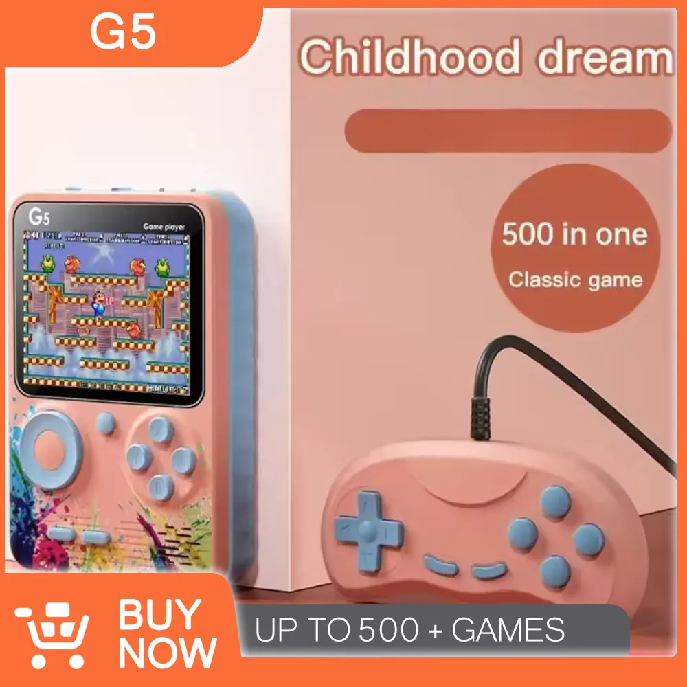 

Портативная игровая консоль G5 500 в 1 MINI, ретро-видеоконсоль для мальчиков, 8-битная, с 3,0-дюймовым цветным ЖК-экраном, игры.