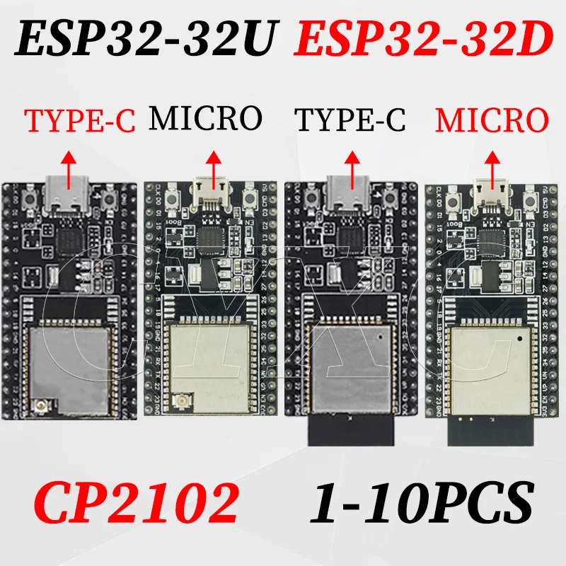 1-10PC 32D 32U -DevKitC Core Board Development Board  WIFI+Bluetooth-compatible IoTNodeMCU-32