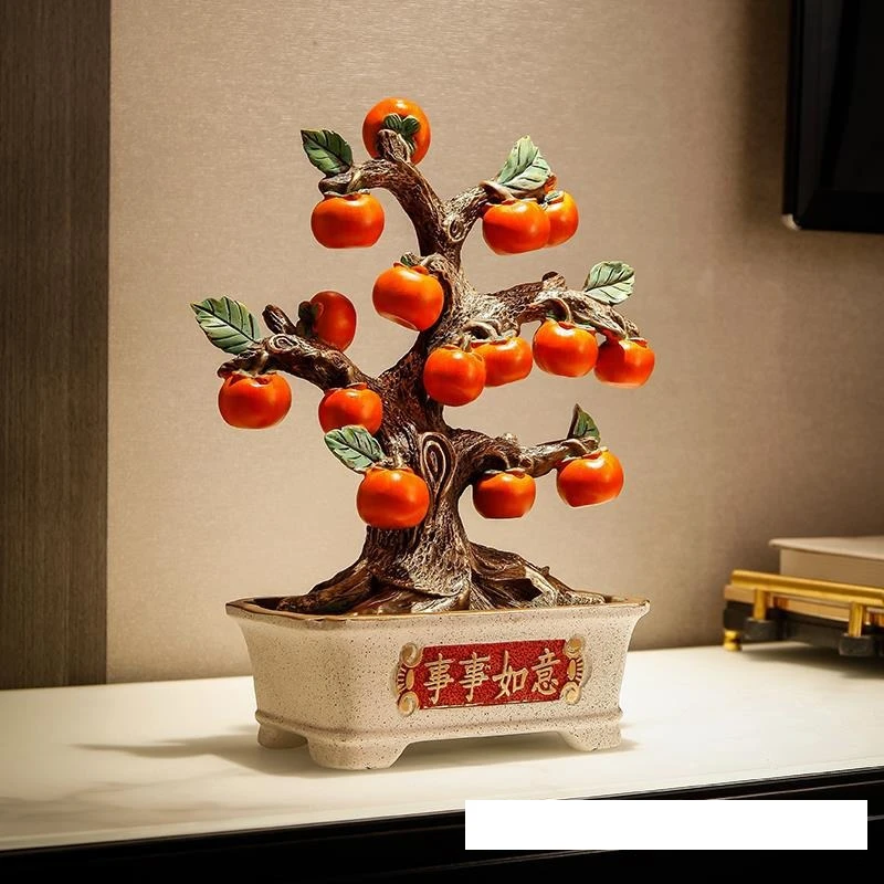 #v* forLiving room persimmon Ruyi TV cabinet ornament new Chinese entrance wine cabinet office decoration