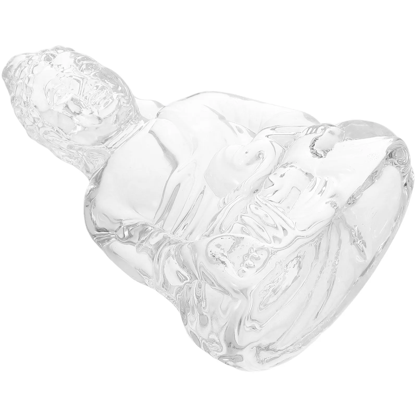 Minimalist Crystal Buddha Statue Small Sitting Zen Ornament for Home Desk Entryway Tranquil Decor Enhanced Light Transmission
