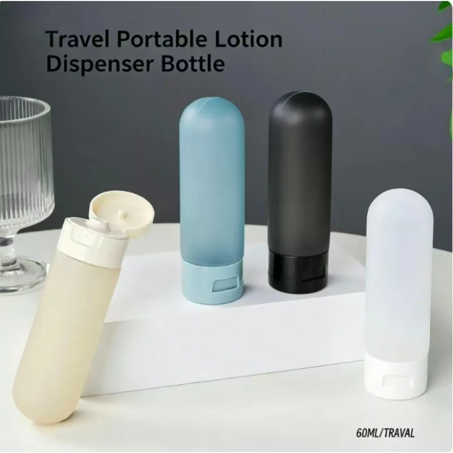 60ML Leak Proof Travel Squeeze Bottles, Portable Refillable Empty Containers for Shampoo, Shower Gel, Facial Cleanser & Lotion