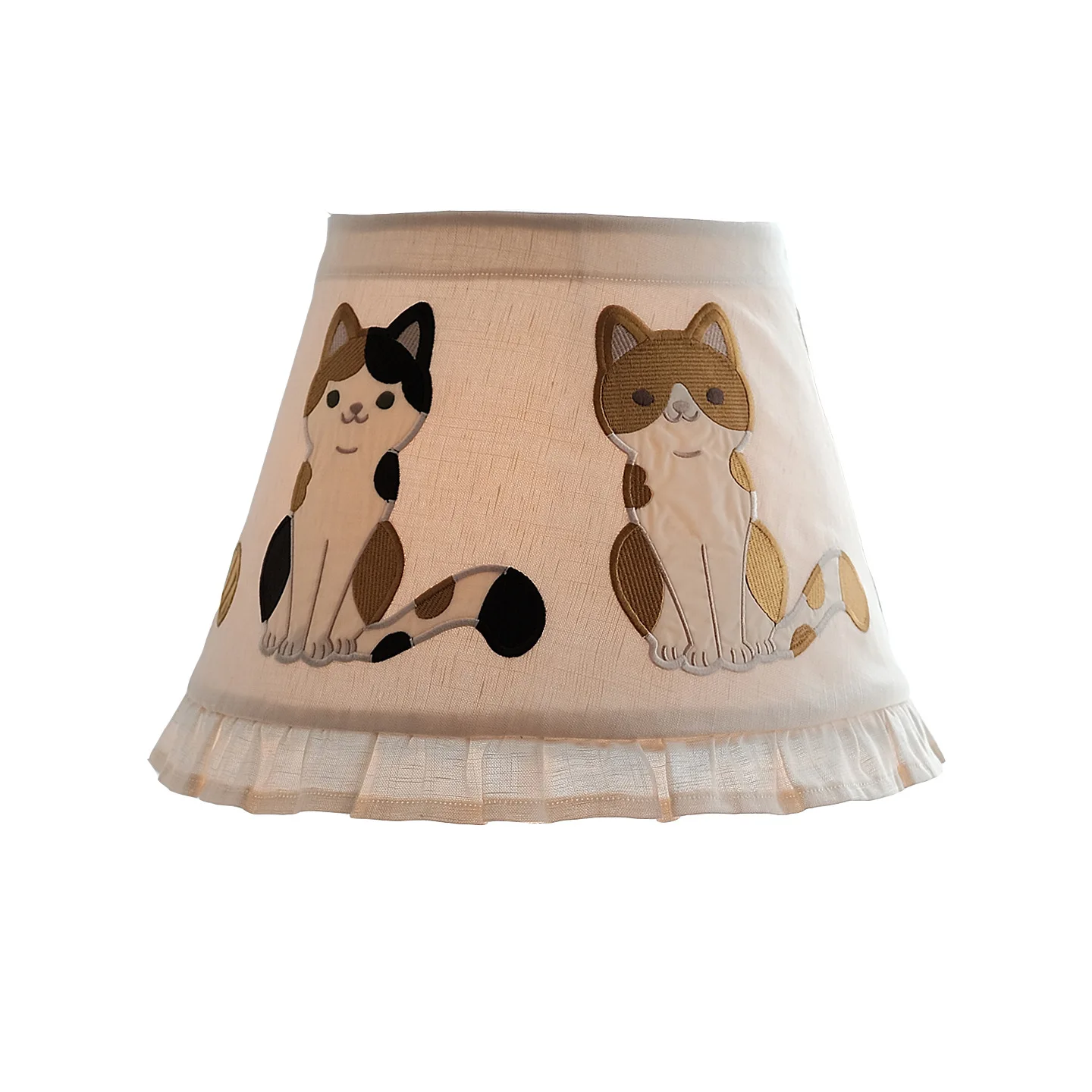 Kitten Embroidered Desk Lampshade Cute Cat Girly Bedroom