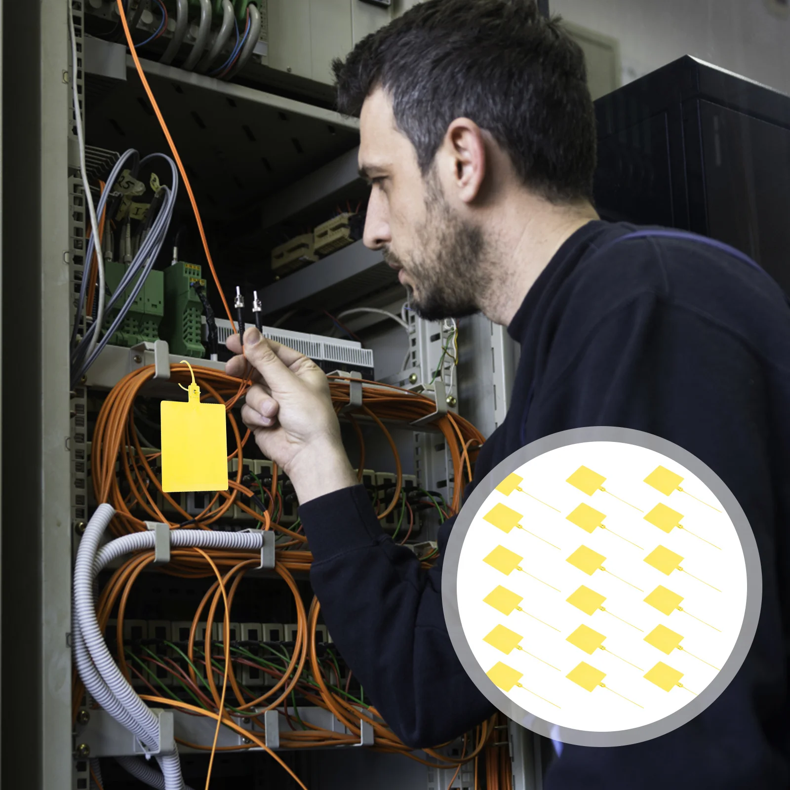 

100 pcs Zip With Labels Plastic Wire Organizers For Home Office Garage Use Cable Tags Zip Ties With Labels Plastic Cable Ties