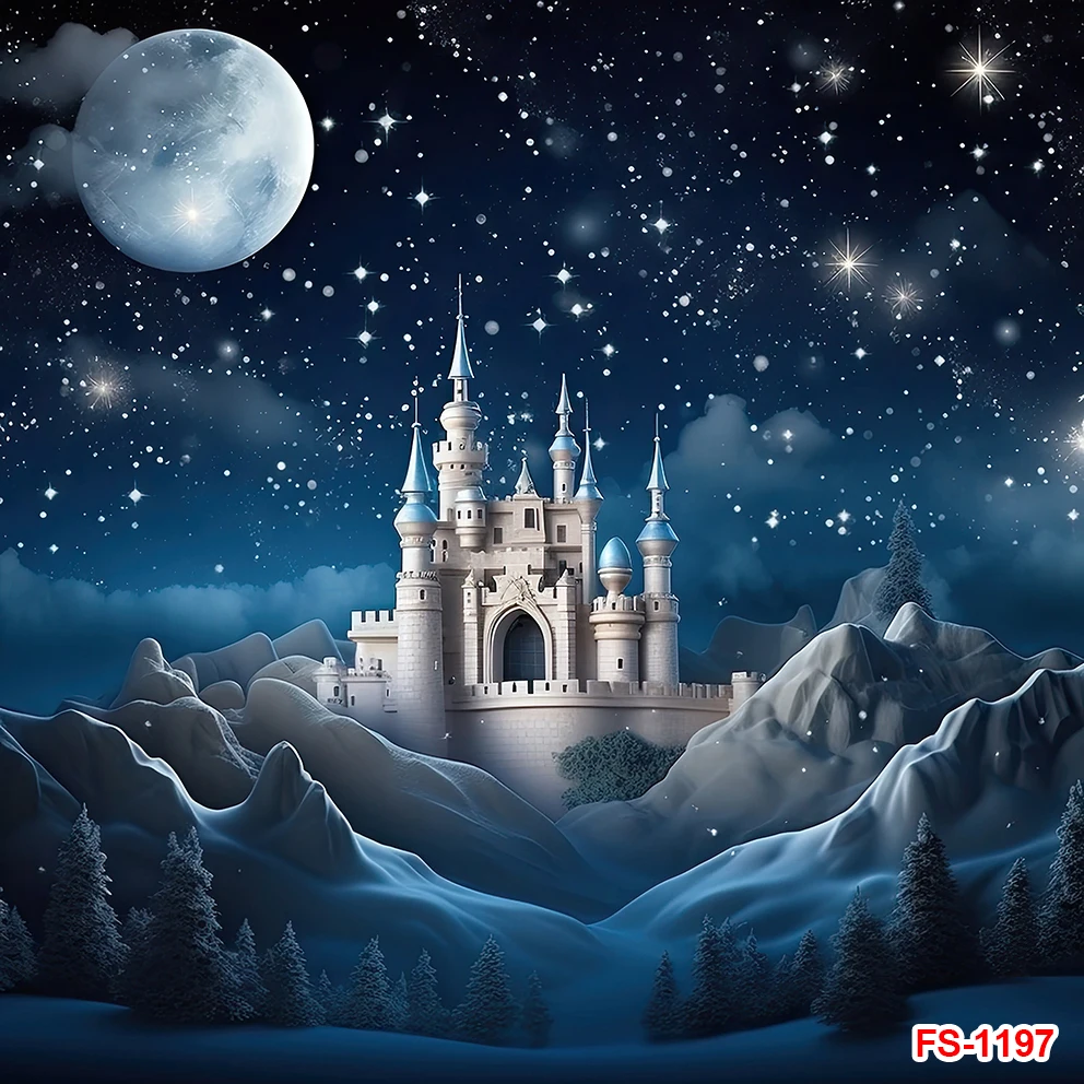 Moon Night Castle Palace Birthday Party Photography Backgrounds Starry Sky Baby Newborn Children Backdrops Decor Photo Studio