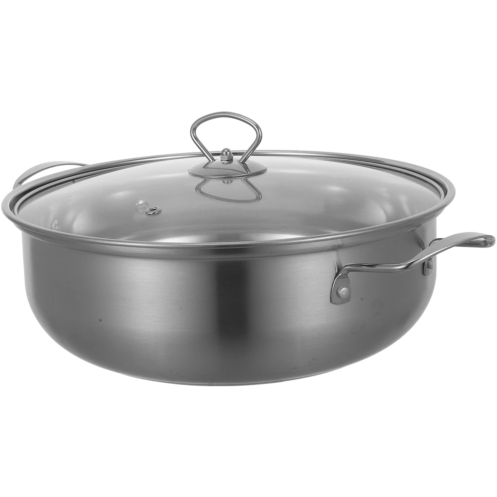 

Stainless Steel Hot Pot 28cm Thickened Soup Cooker Steel Ear Design Home Kitchen Restaurant Multi purpose Even Heat Easy