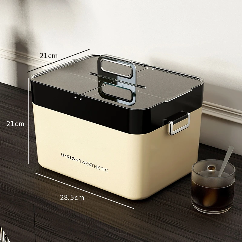 Large Capacity Storage Box Family First Aid Organizer Double Layer Storage Case Dormitory Essential Cabinet