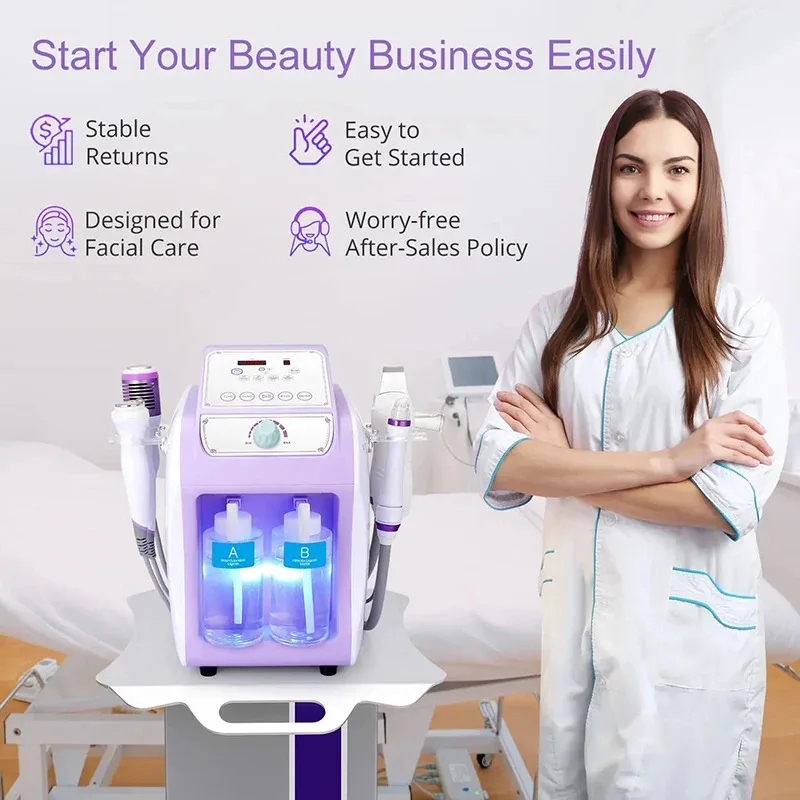 

Professional 6-in-1 facial care device with hydrogen oxygen microdermabrasion, bio-lifting and bubble function, for salons, spas
