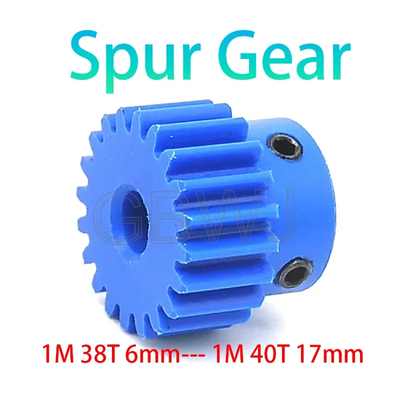 1pcs 1 Module Blue Nylon Spur Gear 1M-38T-40 Teeth Bore 5-8mm Teeth Width /6/7/8/10-17mm Motor Nylon Gear Wheel With Steps