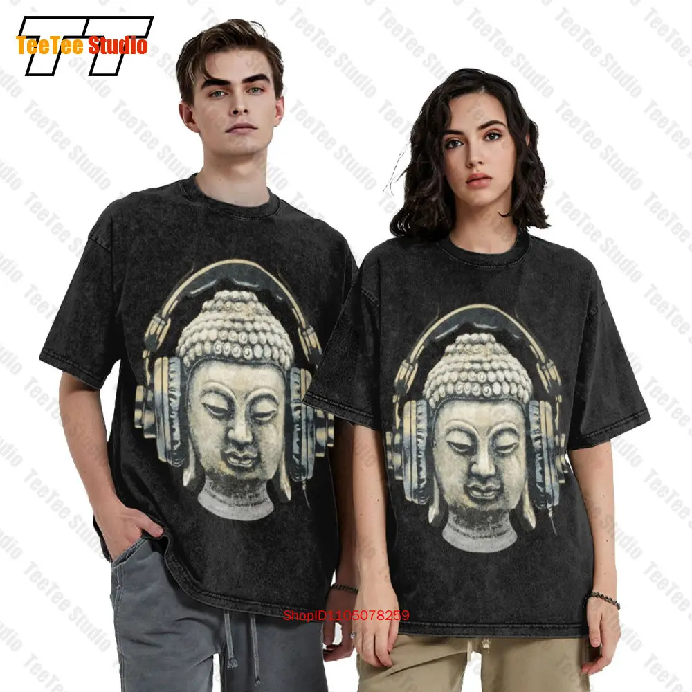 Dj Buddha Headphones Music Club Trance Goa Techno Hip Hop Vintage Oversized T-Shirt TXOV