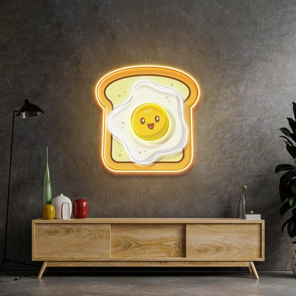 

Eggs on Toast Neon Sign Food Neon Sign Dinning Room Decor Sign Acrylic Artwork Gift For Her