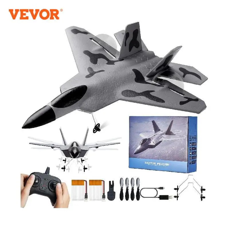 VEVOR F-22 RC Plane 2.4G Aircraft Remote Control Flying Glider Airplane with 6-Axis Stabilizer EPP Foam Toys for Children Gifts