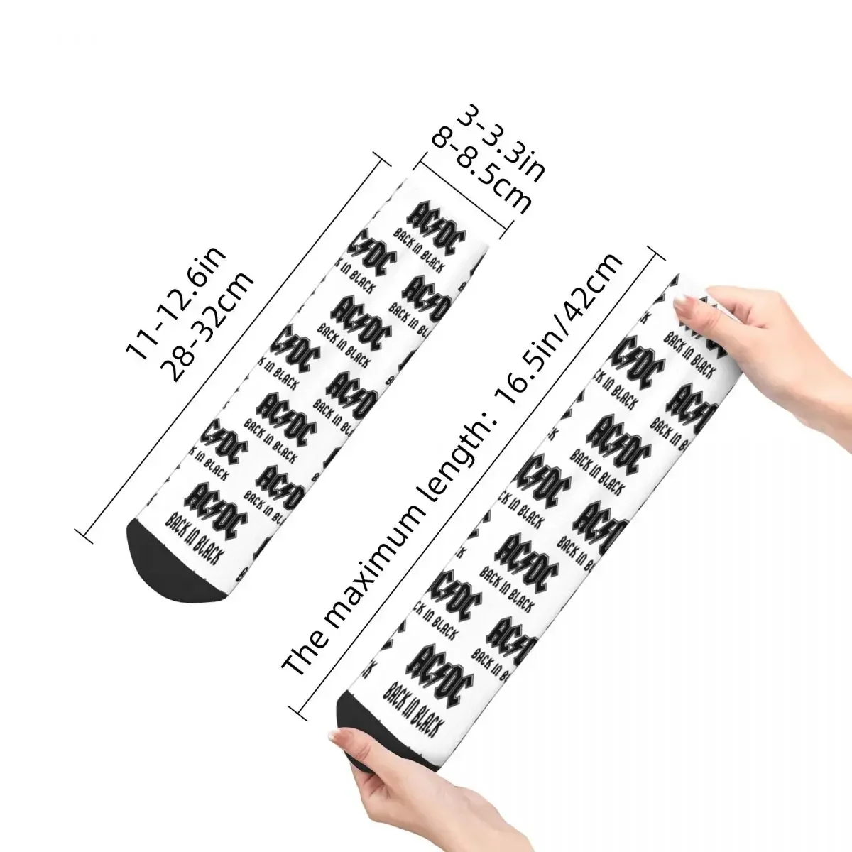 AC DC 헤비 메탈 (1) 양말 하라주쿠 땀 흡수 스타킹 올 시즌 양말 남여 크리스마스 선물용 액세서리