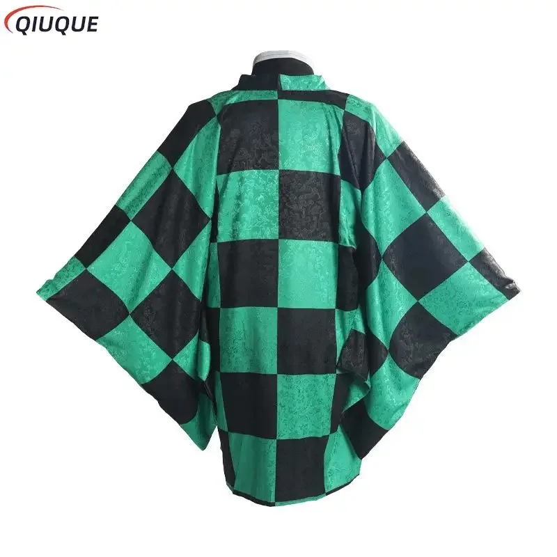 CyKochou Shinobu Kamado Tanjirou capa Cosplay disfraz Kimono capa brocada flecos oscuros Haori