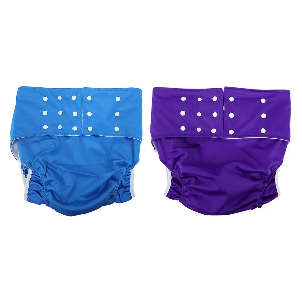 

2 Pcs Reusable Adult Diaper Waterproof Anti-Leak Washable Cloth Diapers for Nursing Incontinence Elastic Adjustable Panties