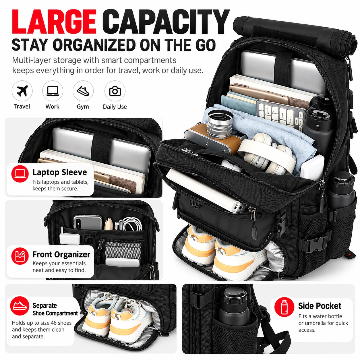 Zaino da 80L di grande capacit - Hiking Backpack Waterproof recensione e prezzo