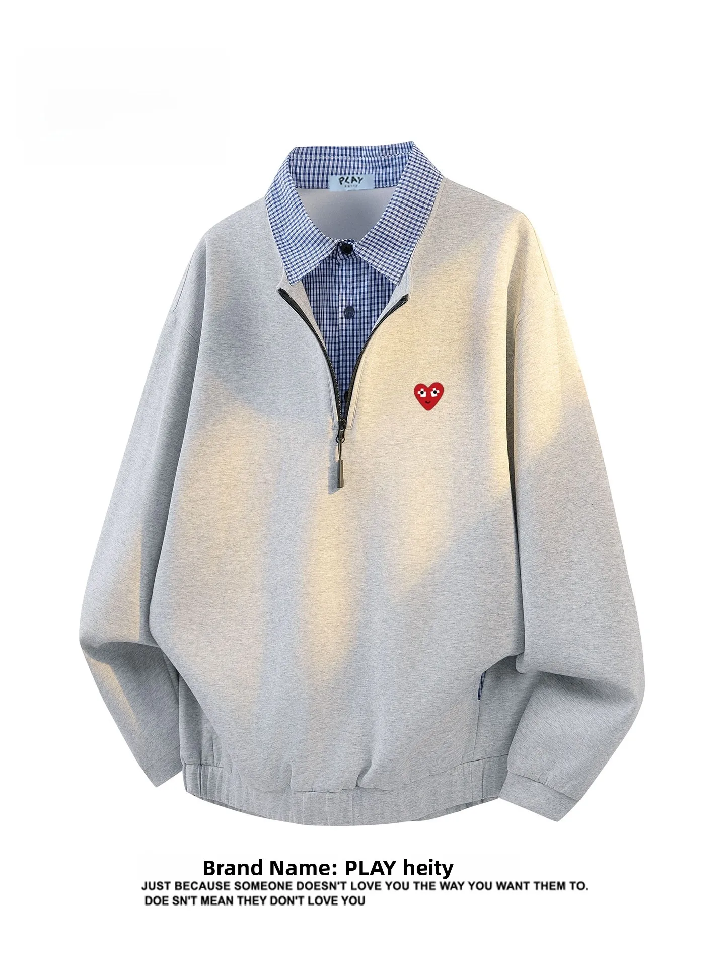 

Play Hei American Retro High Street Long Sve Hoodie Couple Sle Loose Fit Casual Wear Polyester Cotton Spandex Blend