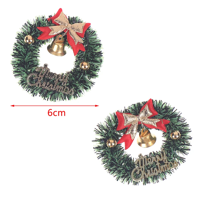 Corona di Natale in miniatura calda 1:6 Decorazioni per case delle bambole Decorazioni per l'albero di Natale Oranments Micro scena Puntelli per riprese Decorazioni per auto per la casa Giocattolo