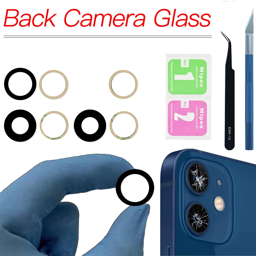 Replacement Back Camera Glass Lens For iPhone 11 12 13 14 Mini Pro Plus Max With Adhesive tape And Remove Tools