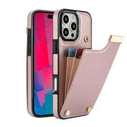 Shockproof Leather Card Holder Wallet Case For iPhone 16 Pro Max 15 14 13 12 11 XR 17 Air, Flip Cards Pocket Phone Cover Funda