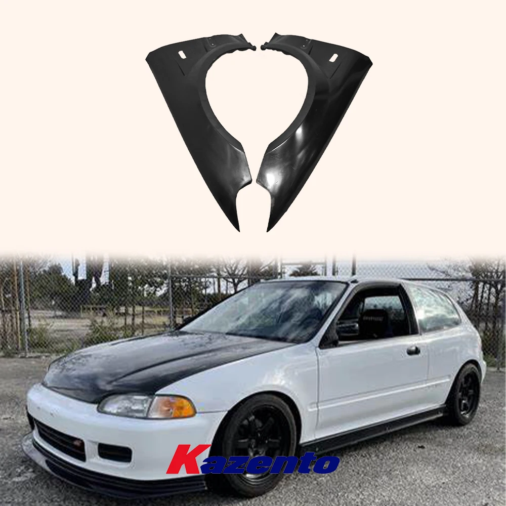 

For Honda Civic SI EG 1992-1995 Vented JS Front Bumper Fender Pair FRP Unpaint