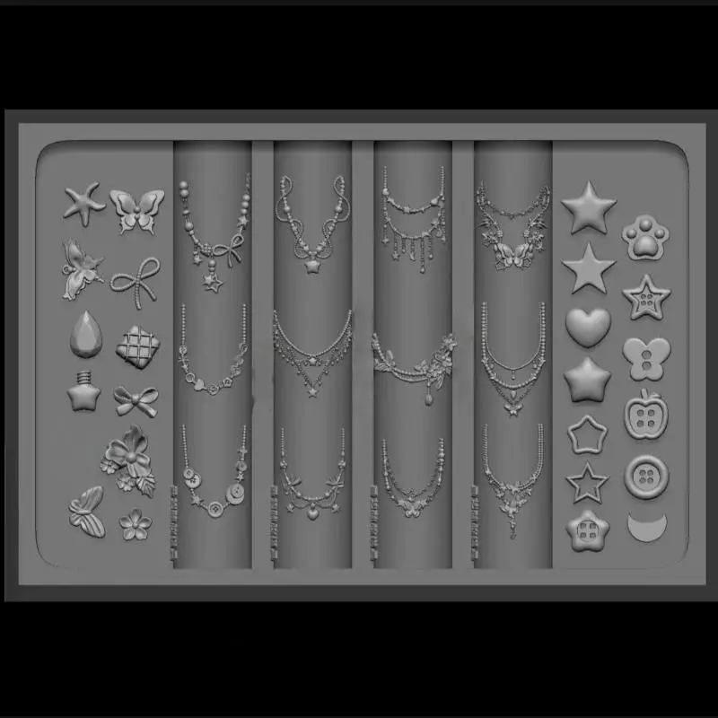 Cetakan Kuku Silikon 3D Tulang Naga Templat Kuku Rantai Bintang Ikatan Simpul Bunga Alat Desain Manikur Dekorasi Seni Kuku DIY