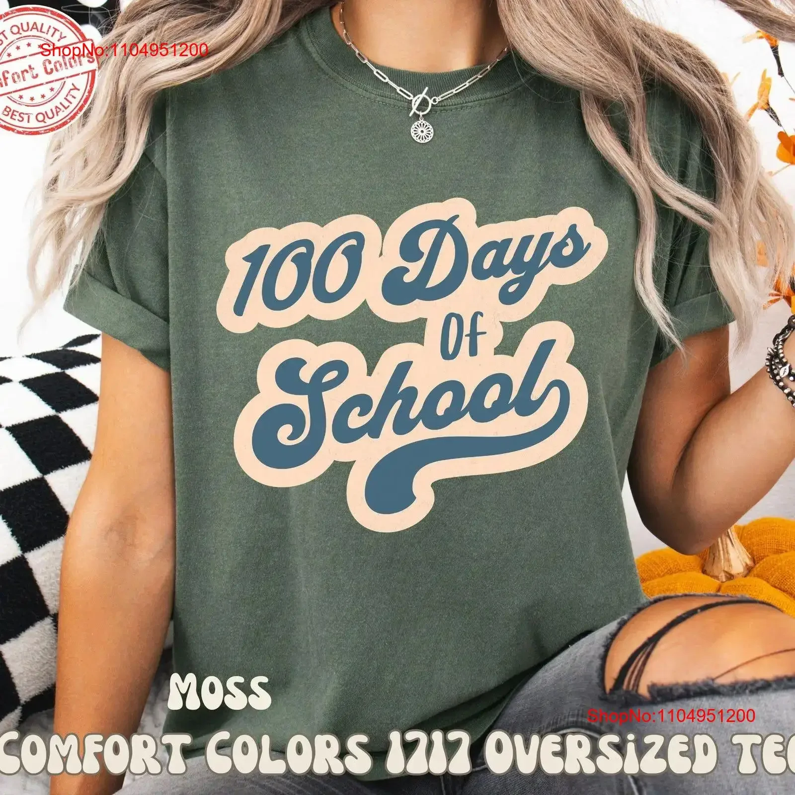 

100 Days of School Garment Dyed T Shirt Valentine's Day Color Theme Teacher StudenT Classroom vintage Washed Breathable homme