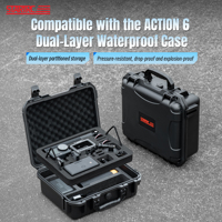 2 Layer Hard Case Travel Carrying Case for DJI OSMO Action 6 Portable Storage Bag for DJI Action 6/5/4/3 Combo Camera Accessory