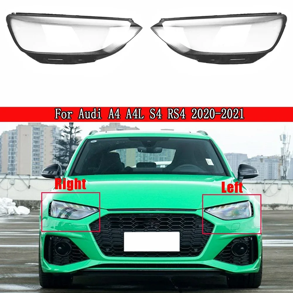 

Headlamp Lampshade Lampcover Head Lamp light Covers Lens Shell Caps For Audi A4 A4L S4 RS4 2020 2021 Auto Glass Lens Light Case