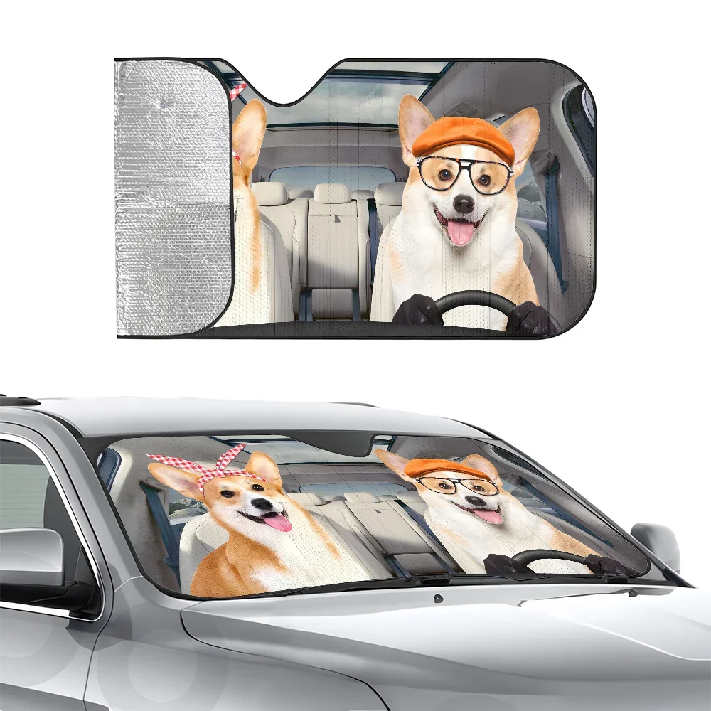 

Корги Вождение Животное Автомобильный Солнцезащитный Козырек Трехслойная Изоляция Переднее Лобовое Стекло автомобиля Солнцезащитный Козырек Присоски Блоки УФ-лучей Солнце