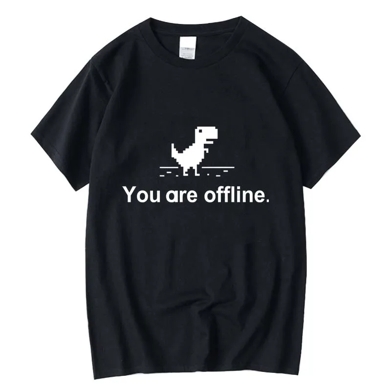 XIN  Men's High Quality 100% Cotton Dinosaur Print T-Shirt Comfortable Breathable Casual Style for Street Fashion