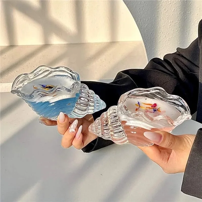 Conch Cocktail Glass Creative Glassware For Juice And Drinks Unique Design Statement Cup With Coastal Aesthetic