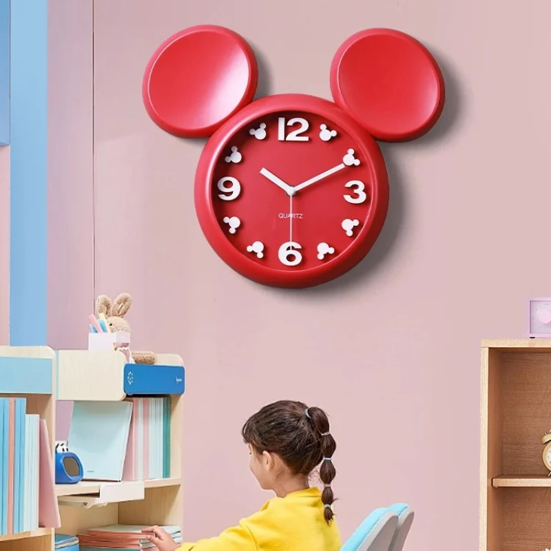 

Disney Mickey cartoon cute doll alarm clock creative personalized home decor bedroom living room wall clock ornament gift