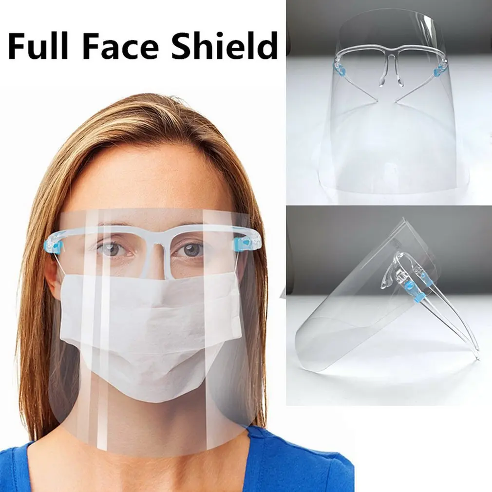 1 box Full Face Shield glasses frame protective mask wear glasses anti-fog anti-splash mask Face mask