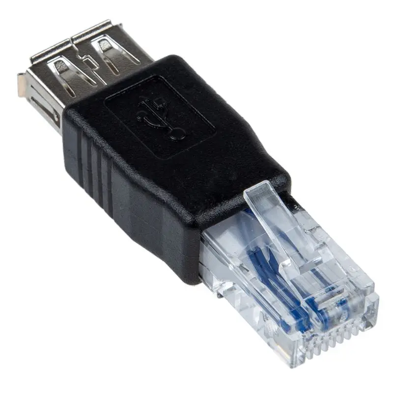DT17 5X Female USB A to Male Ethernet RJ45 Plug Adapter, USB to RJ45 Male Connector for Modem Router
