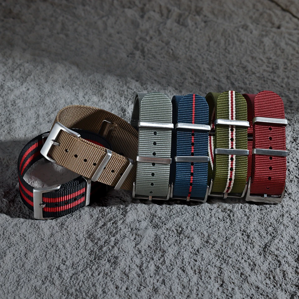 Fashion Watch Bands Man Fabric Woven Watchband 20mm 22mm Tubular Nylon Watch Strap for Omega Rolex Tissot