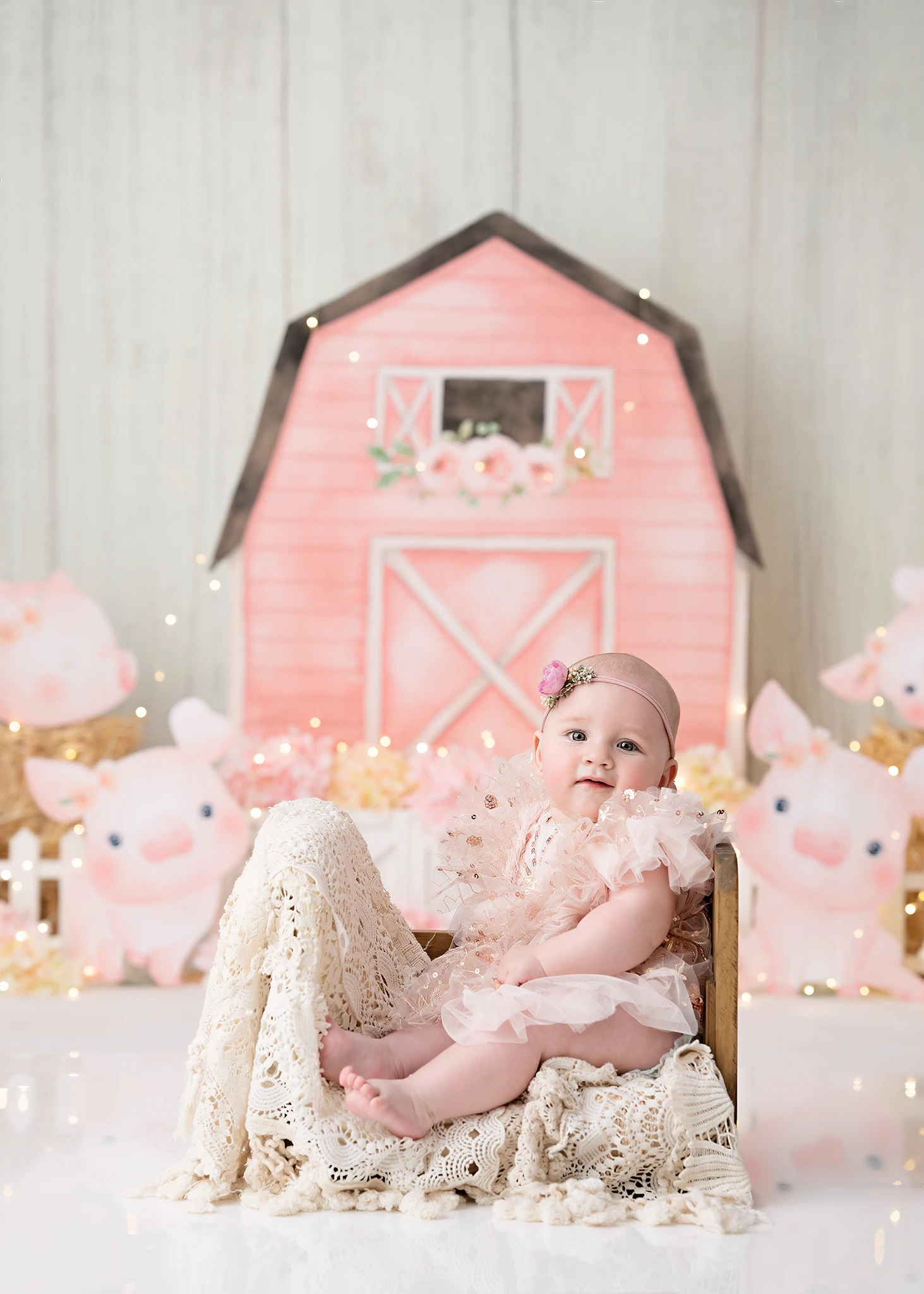 Piggy fazenda fundo bolo quebra crianças adulto fotografia adereços criança bebê pilha rural casa de madeira decorações foto cenários