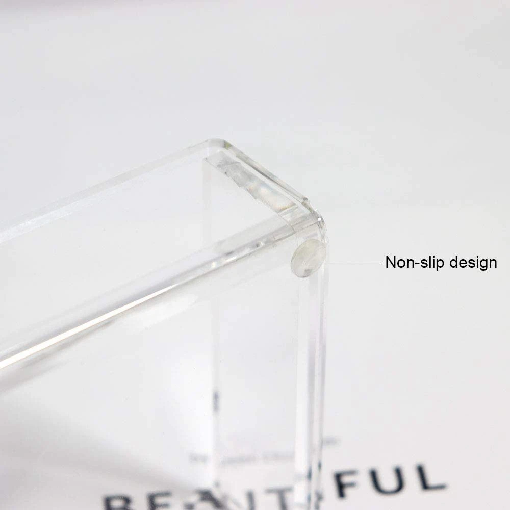 Superior-Acrylic Sticky Notes Pad Holder Desktop Organizer 3.5X3.3 Inch Memo Holder For Office Home Desk Supplies(Gold)