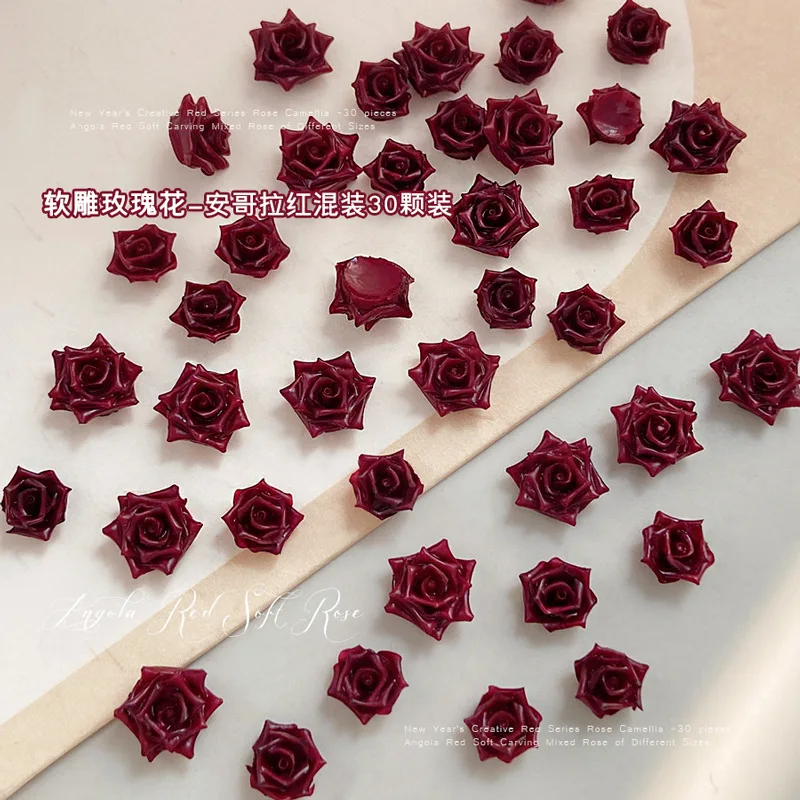 カラフルなローズ椿の花パールクリスタルラインストーン蝶ちょう結びドリル DIY ネイルアートデコレーションセットマニキュアアクセサリー