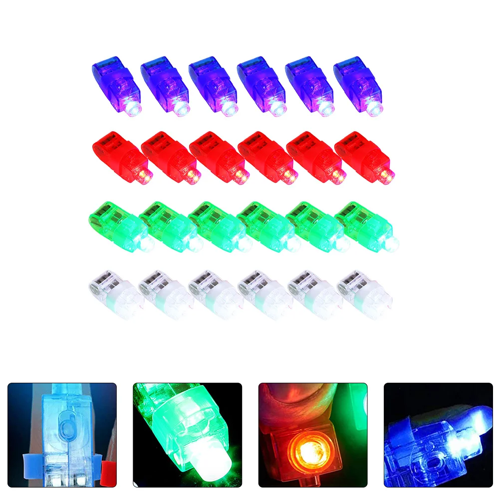 24-delig Vingerlicht Speelgoed Gloeiende ringen Feestrekwisieten Student Favor Lichtgewicht Plastic Trick Treat Game Accessoires Schoonheidsspeelgoed