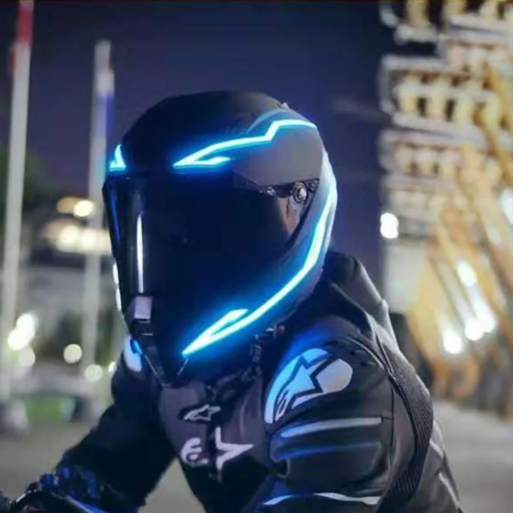 Helmet Strip EL Sticker Led Helmet Light Strip Motorcycle Helmet Light Night Riding Accessories Waterproof LED Cold Light