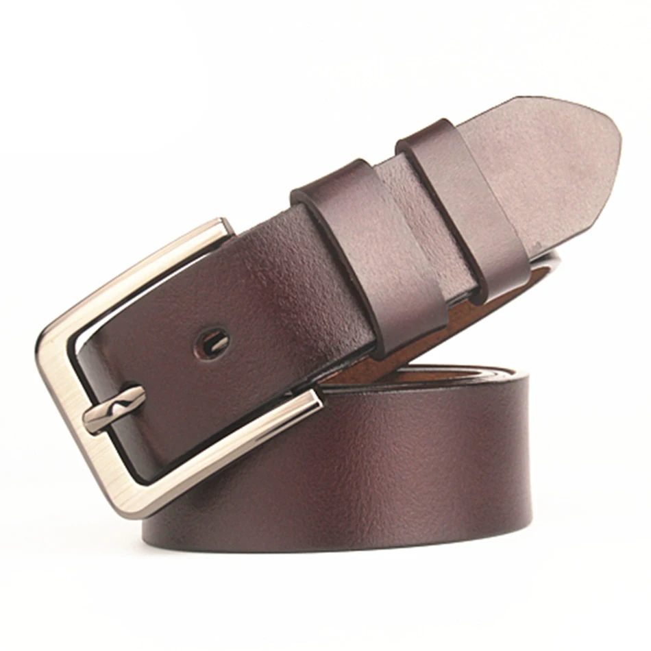 

Coffee Large Size Belt Men Genuine Leather Belt Plus Size Pin Buckle Black Classic Male Cow Leather Belt for Trousers 160cm New
