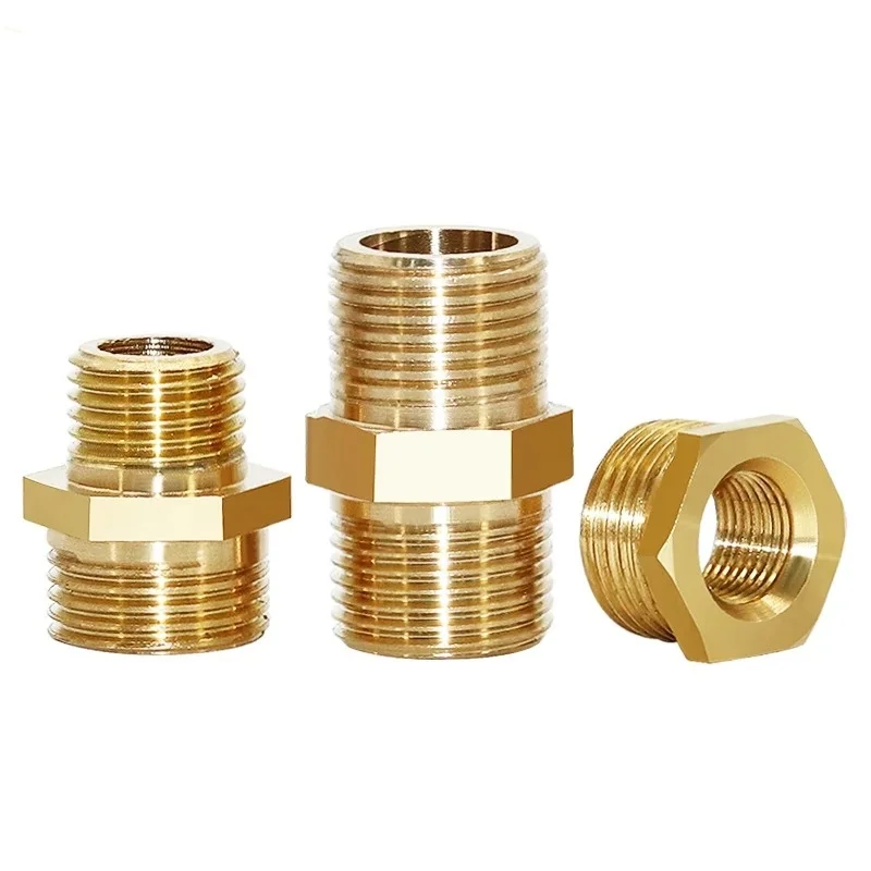 Brass Pipe Hex Nipple Fitting Quick Coupler Adapter 1/8 1/4 3/8 1/2 3/4 1 Male to Male Thread Water Oil Gas Connector