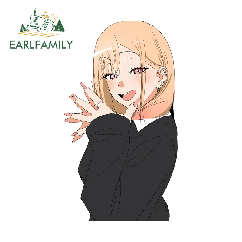 EARLFAMILY Kitagawa Marin Cute Anime Girl Car Stickers Waterproof Motorcycle Decal Artistic Unique JDM Racing Accessories